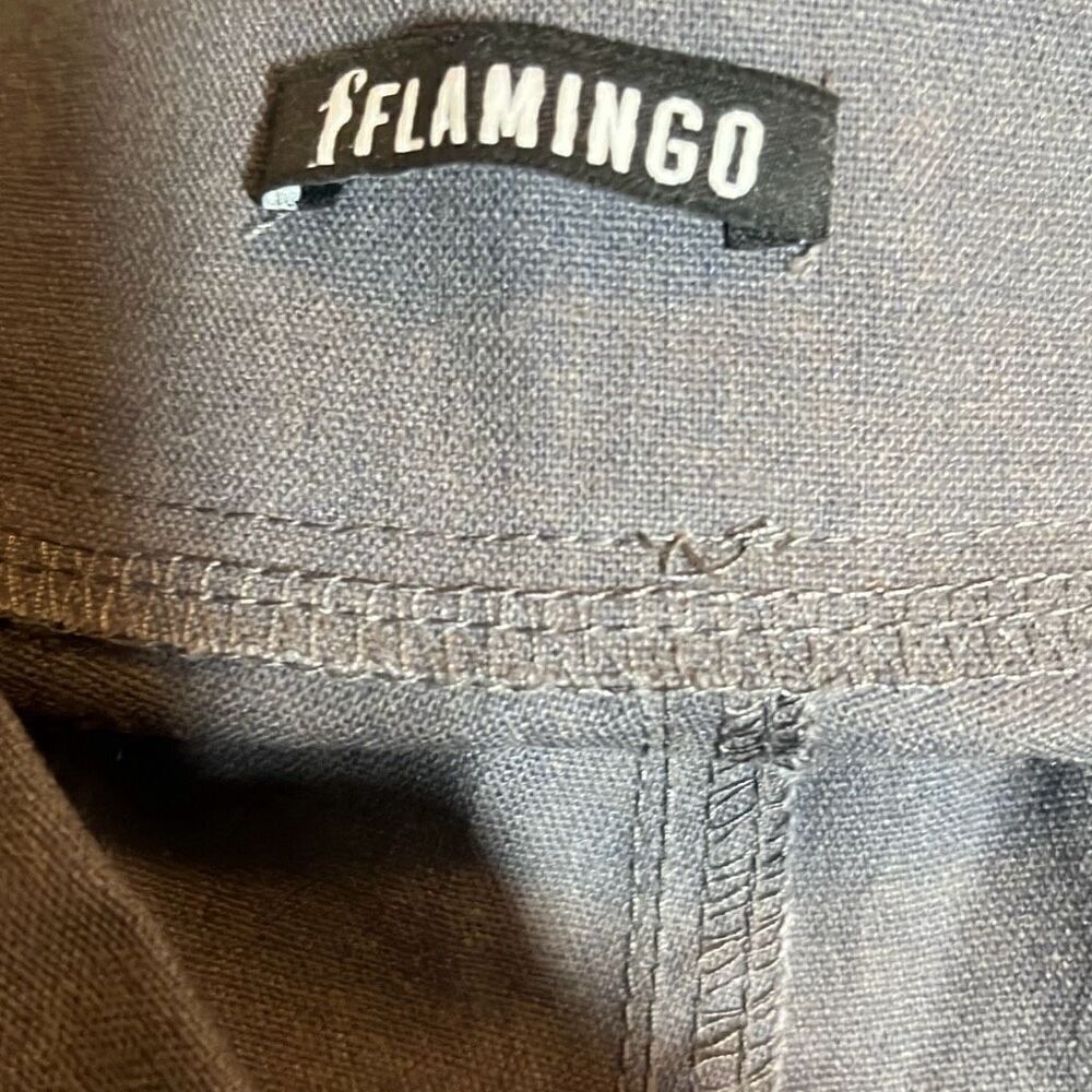 Flamingo Rugged Gray Nubby Straight Leg Pant Sz 4-6 Small New - Picture 7 of 7